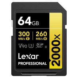Lexar® Professional 2000x SDHC™/SDXC™ UHS-II Card (64 GB)