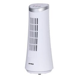 Optimus F-7345 12-In. 2-Speed Desktop Ultra-Slim Oscillating Tower Fan (White)