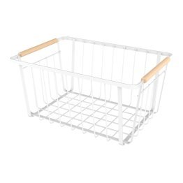 Better Houseware Wire Basket with Wood Handles, 6 Pack (Small)