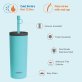 ASOBU® 20-Oz. Superb Sippy Cup Insulated Tumbler with Flexible Straw (Turquoise)
