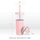 ASOBU® Marina See-Through Triton™ Tumbler with Flexible Straw (Pink)