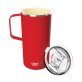 ASOBU® 20-Oz. Double-Wall-Insulated Stainless Steel Tower Coffee Mug with Ceramic Coating (Red)