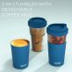 ASOBU® Vista 20-Oz. Stainless Steel Clear-Insulation Tritan™ Coffee Mug (Blue)