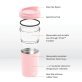 ASOBU® Vista 20-Oz. Stainless Steel Clear-Insulation Tritan™ Coffee Mug (Pink)