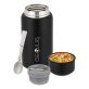 Brentwood® Geojug Vacuum-Insulated Stainless Steel Food Jar with Bowl and Folding Spoon, Black (25 Oz.)