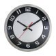 Timekeeper 9-In. Quartz Black and Silver Wall Clock with Black and Red Hands and Brushed Metal Rim