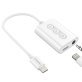 Naztech® 3.5-mm Audio + Charge Adapter with Built-in Lightning® Cable and Remote for iPhone®, 14596, White