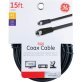 GE® RG6 Coaxial Cable, Black (15 Ft.)