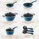 NutriChef Diamond Home Kitchen Cookware Set (Blue)