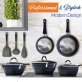 NutriChef Diamond Home Kitchen Cookware Set (Dark Blue)