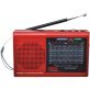 Supersonic® 9-Band Rechargeable Radio with Bluetooth® and USB/microSD™ Card Input, SC-1080BT (Red)