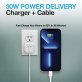 Naztech® 30-Watt Power Delivery Wall Charger with 6 ft. USB-C® to MFI Lightning® Cable, White