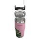Outdoors Professional 20-Oz. Stainless Steel Double-Walled Insulated Tumbler with Straw (Tropical Pink)