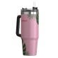 Outdoors Professional 30-Oz. Stainless Steel Double-Walled Insulated Tumbler with Straw (Tropical Pink)